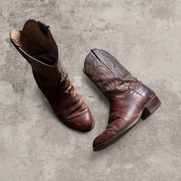 Tecovas Mexico Western Boots USA Sz 10EE Brown Grain Leather Wide Quality Cowboy main image 4